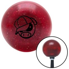 Black Rally Pig Red Metal Flake Shift Knob W M16x1.5 Insert Shifter Auto Brody