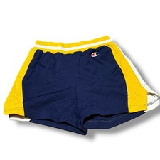VTG Lady Champion Basketball Shorts Athletic Mesh Blue Yellow Women s 16 USA