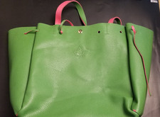 Borsa a tracolla Alpha Kappa Alpha AKA verde rosa tote bag goffrata stemma Sorority