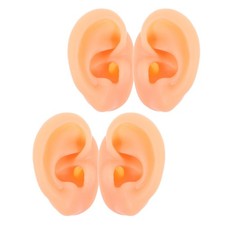 2 Pair Ear Anatomy Model Silicone for Piercing Practice Mold Earpiece