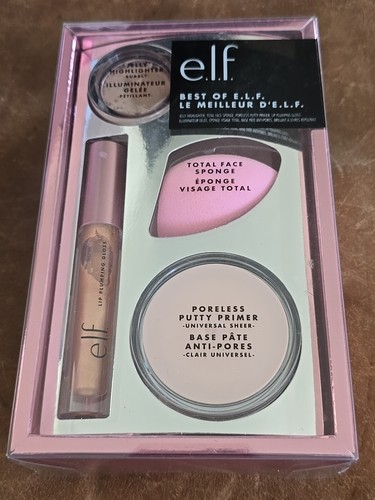 BEST OF E.L.F Kit Makeup Set NIB Elf Highlighter Sponge Lip Gloss Putty Primer - Picture 1 of 5