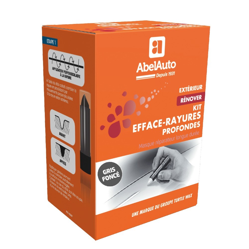 Efface-rayures profondes gris foncé Abelauto pour rénover peinture auto usée