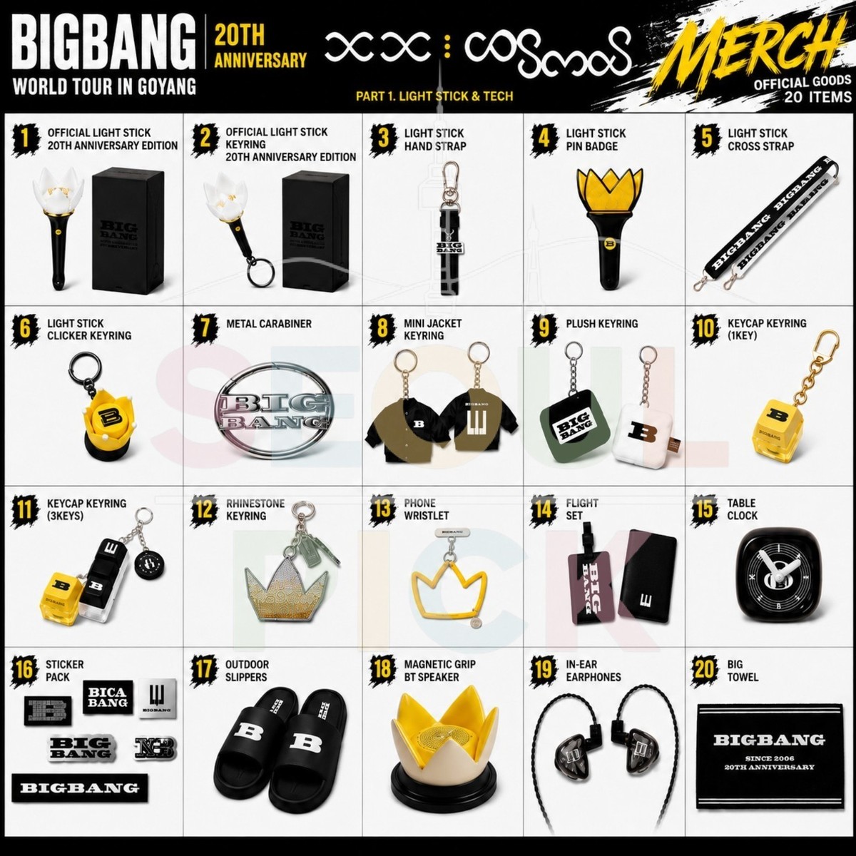 BIGBANG XX COSMOS Goyang Korea Official Tour Merch 20th