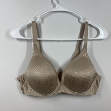 Warners Bra 36C Nude Beige Back to Smooth Wireless Lift Contour 01375 Shimmer