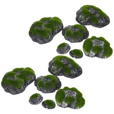 2 Sets Moss Covered Stones: Covered Stones for Terrariums, Fairy Gardens & Pot