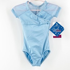 MOTIONWEAR Leotard Small 4-6 Blue Mesh Gymnastics Dance Performance Recital NWT