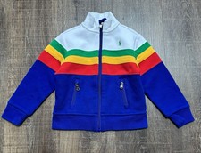 Polo Ralph Lauren Striped Double-Knit Track Jacket Youth Boys Sz 3T