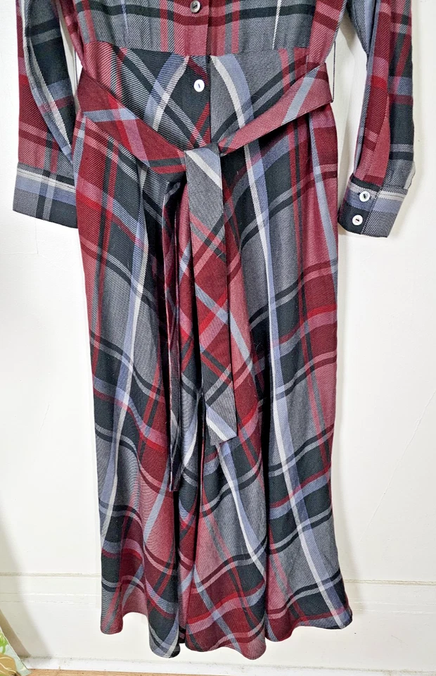 Мягкое окружение женщин Cabernet красный клетку Гейл Tartan платье w/ремень размер M - Изображение 3 из 4