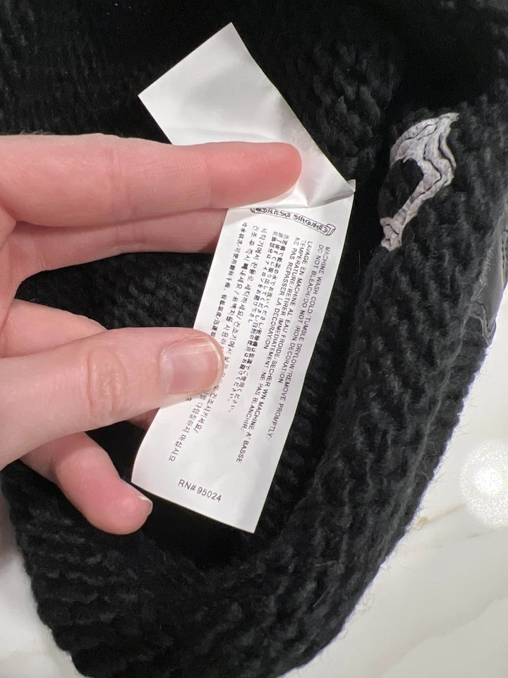 Gorro de malha Chrome Hearts com remendo cruzado de couro - Imagem 4 de 4