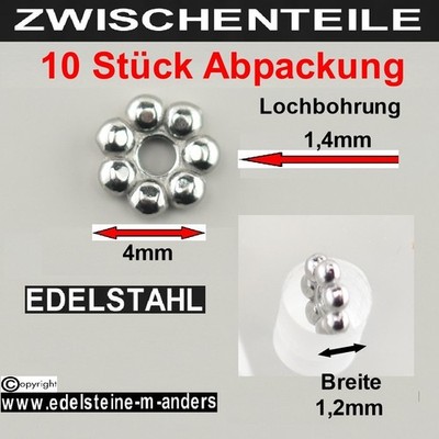 Zwischen Perlen Teile Rondelle Ketten Armband Spacer Slider Beads Edelstahl DIY