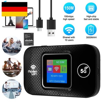 Mobiler Wireless WLAN Router Tragbare 4G LTE Hotspot WiFi Modem SIM Karte DE