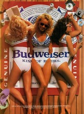 1989 Budweiser Beach Towel Girls Original 80s...