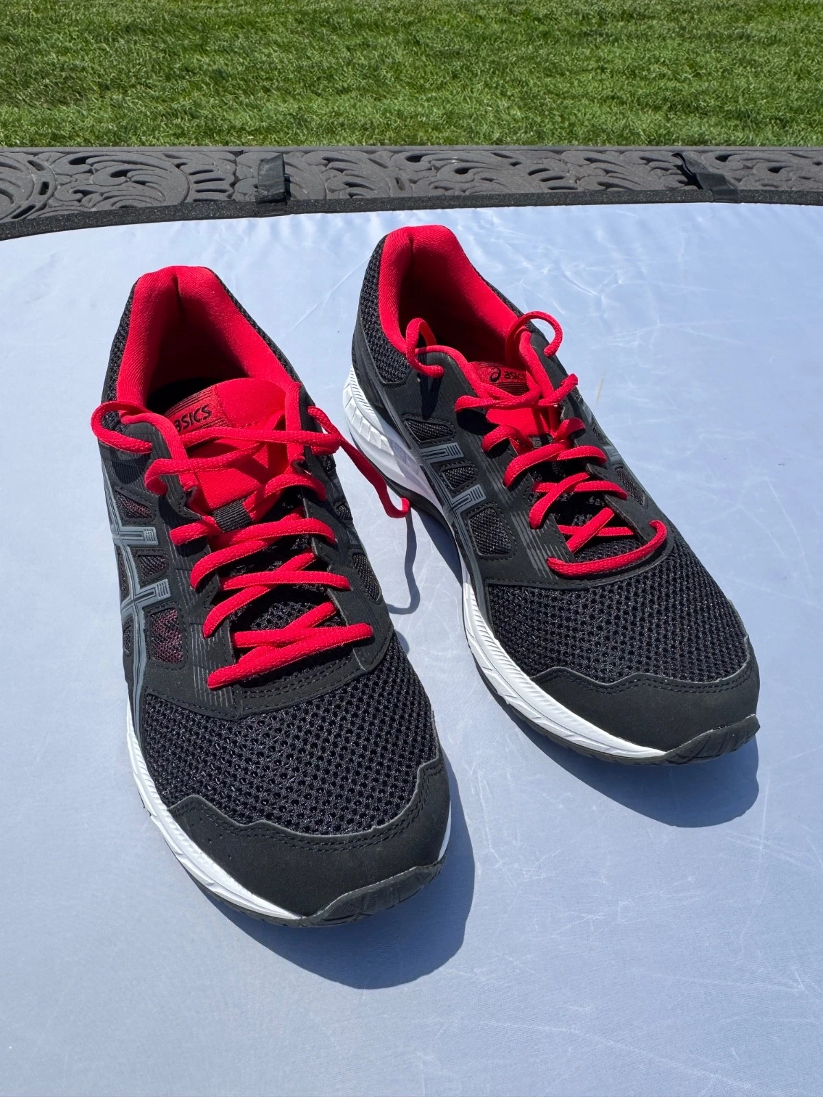 Taglia 11 ASICS Court Speed FF Nero Rosso Nuovo senza etichette