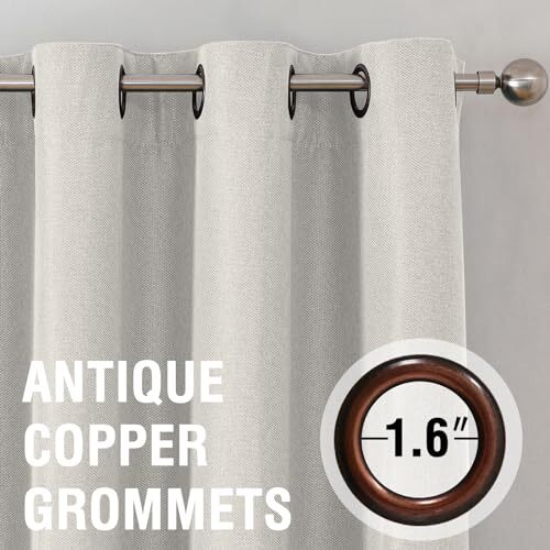 Linen Curtains Blackout Curtains 84 inches Long 52"W x 84"L Heather Off