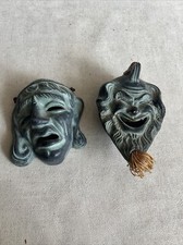 Greek ancient theater ceramic decorative small mask- Satyr