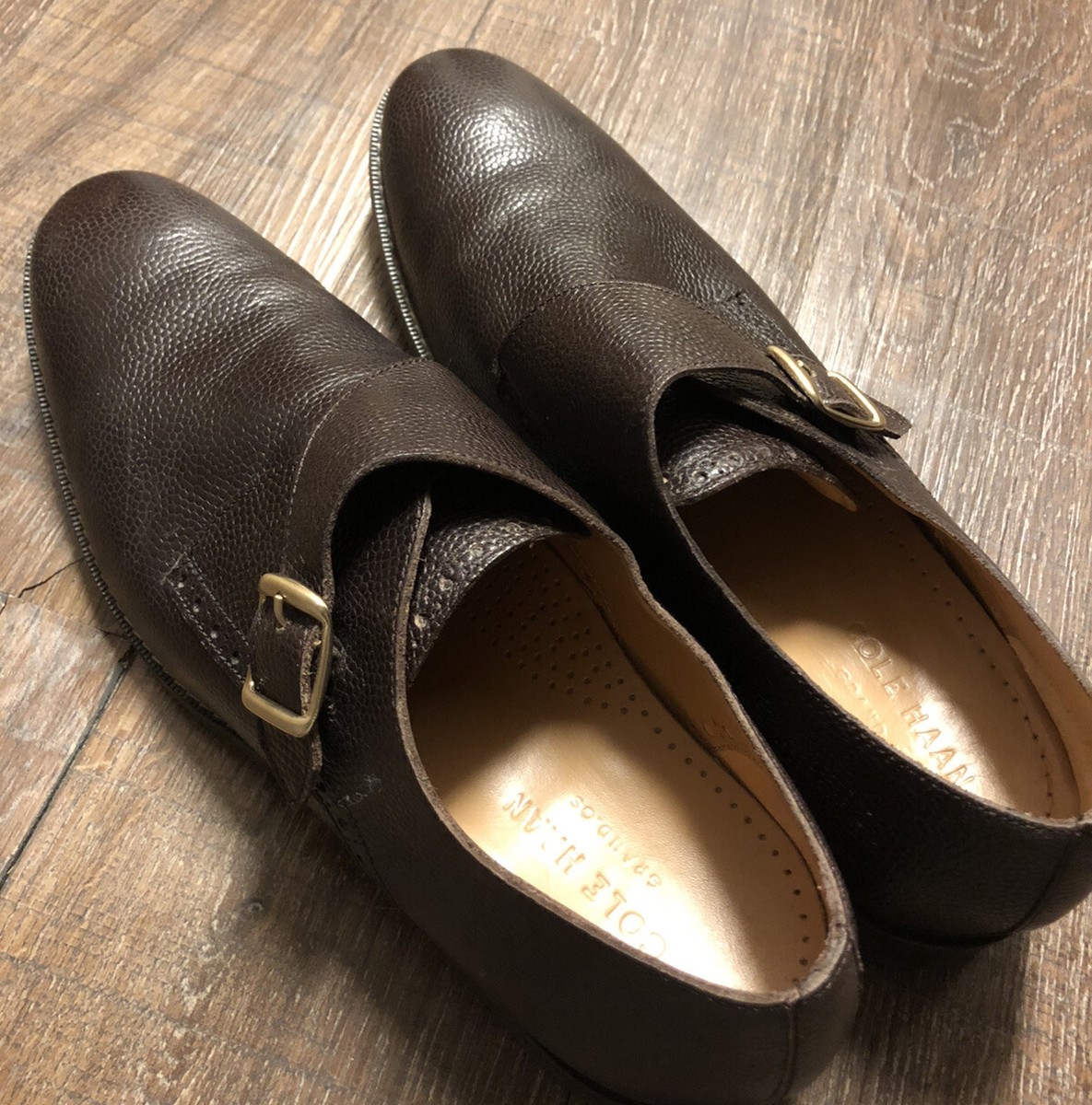 Cole Haan Mens Size 10 M Brown Loafers Leather Slip On Buckle Dress Shoes Cole Haan Mens Slip On Dress Shoe Loafers Dark Brown Leather  main image 2