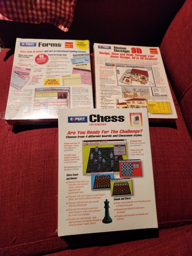 Vintage Expert Software Pc Big Box Lot Forms Home Design 3d Chess Game New Rare - Picture 2 of 5