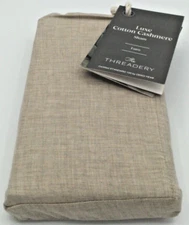 THE THREADERY Luxe Cotton Cashmere European Pillow Sham In Oatmeal NEW Free Ship