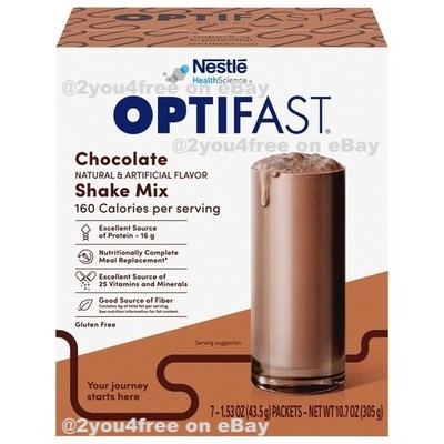 OPTIFAST 800 SHAKE MIX | CHOCOLATE VANILLA or STRAWBERRY | 6 BOXES = 42 SERVINGS
