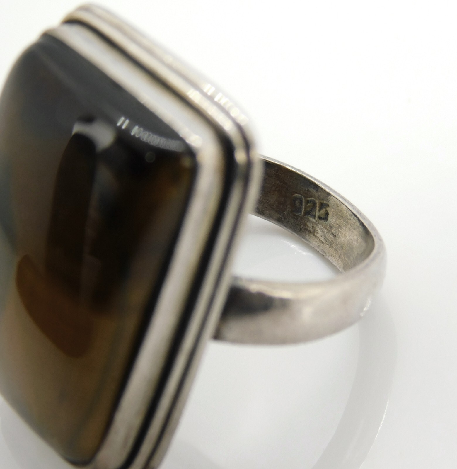 925 Sterling Silver Long Rectangular Tiger's Eye … - image 7