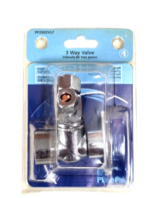 3 WAY VALVE Quarter Turn Shut-Off: Inlet 1/2'' IPS - Outlet 3/8'' and 1/4'' Comp OD