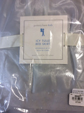 Pottery Barn Teen Icy Tulle Queen Bed Skirt NWT Blue Frozen