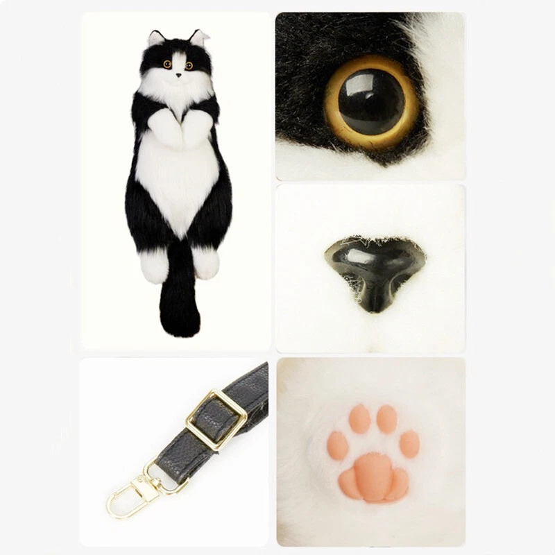 Simulated Stuffed Cat Backpack Realistic Animal Stuffed Bag Plush Backpack Toy - Image 4 of 4