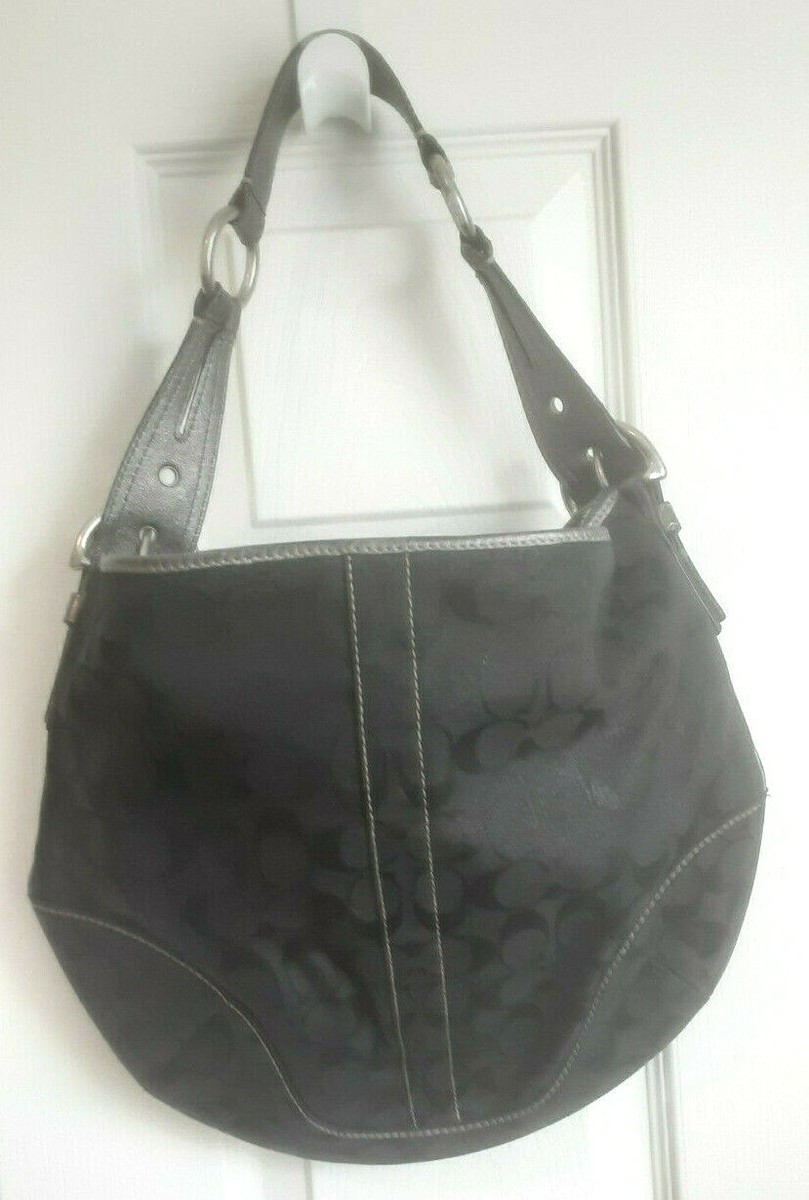 Coach Hobo Lurex F05Q-8K36 Python Strap Black Women's