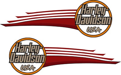 Fits Harley Davidson Gas Tank Vinyl Decals FXRS Low Rider Orange
