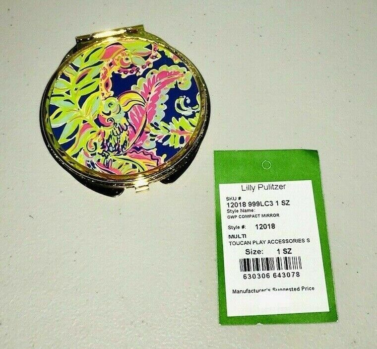 NWT LILLY PULITZER GWP MULTI Safety and trust TOUCAN FR PLAY COMPACT MIRROR lowest price GOLD