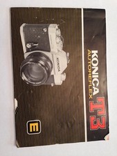 KONICA T3 AUTOREFLEX SLR 35mm FILM CAMERA OWNERS INSTRUCTION MANUAL BOOK Guide