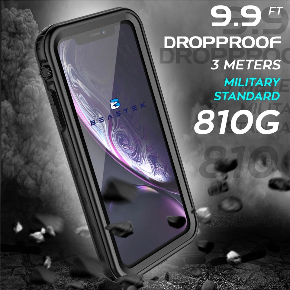 For Apple iPhone XR Life Waterproof Case Cover with Kickstand & Screen Protector - Image 3 of 4