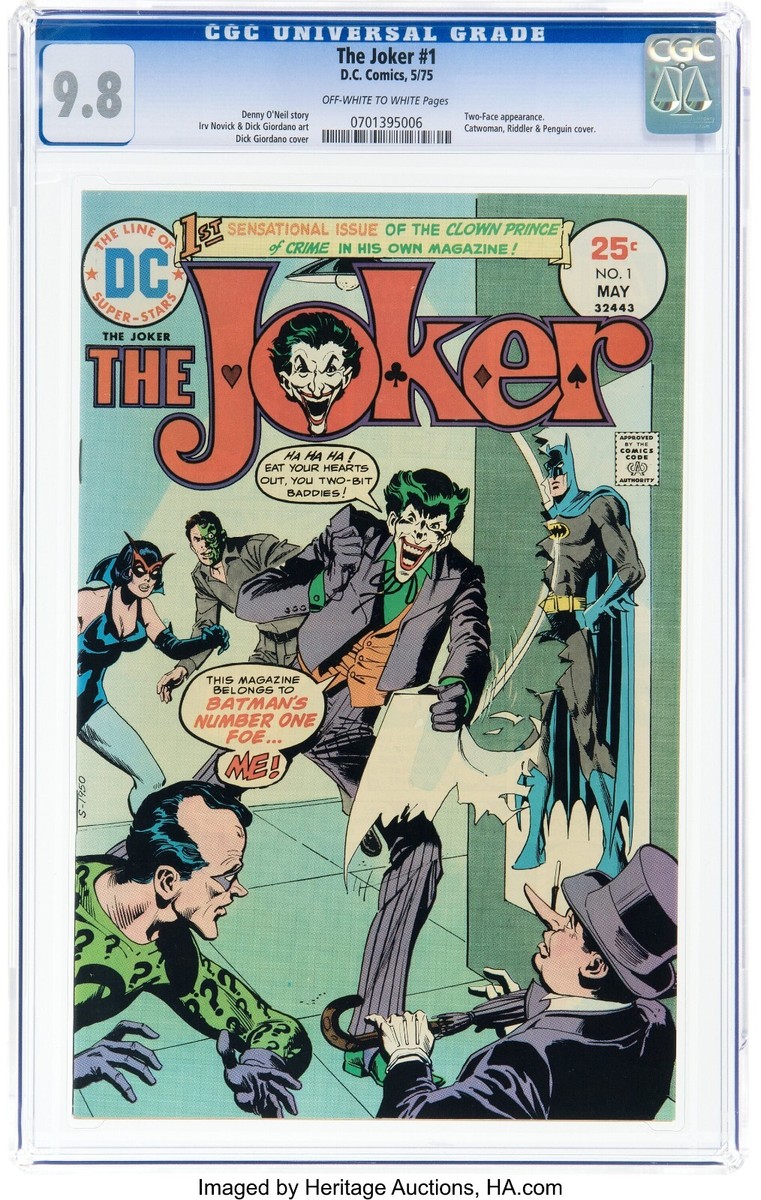 1975 D.C. Comics Joker 1 CGC 9.8. Batman Appearance Highest Graded