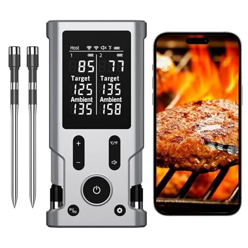 Wireless Meat Thermometer, 800FT Bluetooth Cooking Thermometer, 2 Ultra X-109