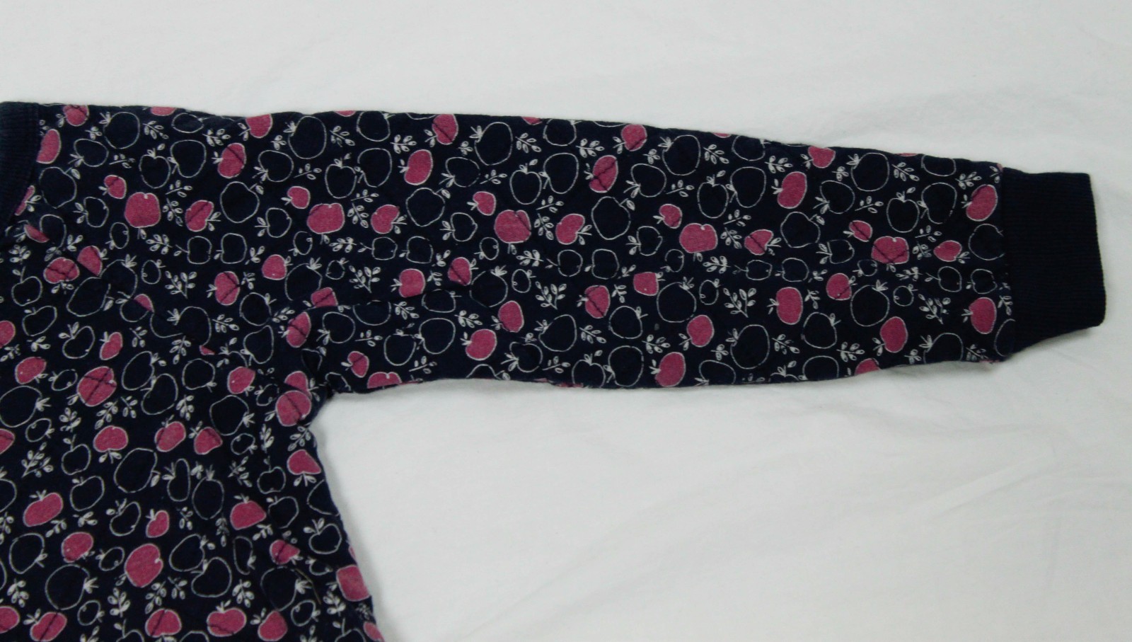 BabyGap Girls Size 5 Toddler Navy Blue Purple Fruit Pattern Pullover Sweater image 5