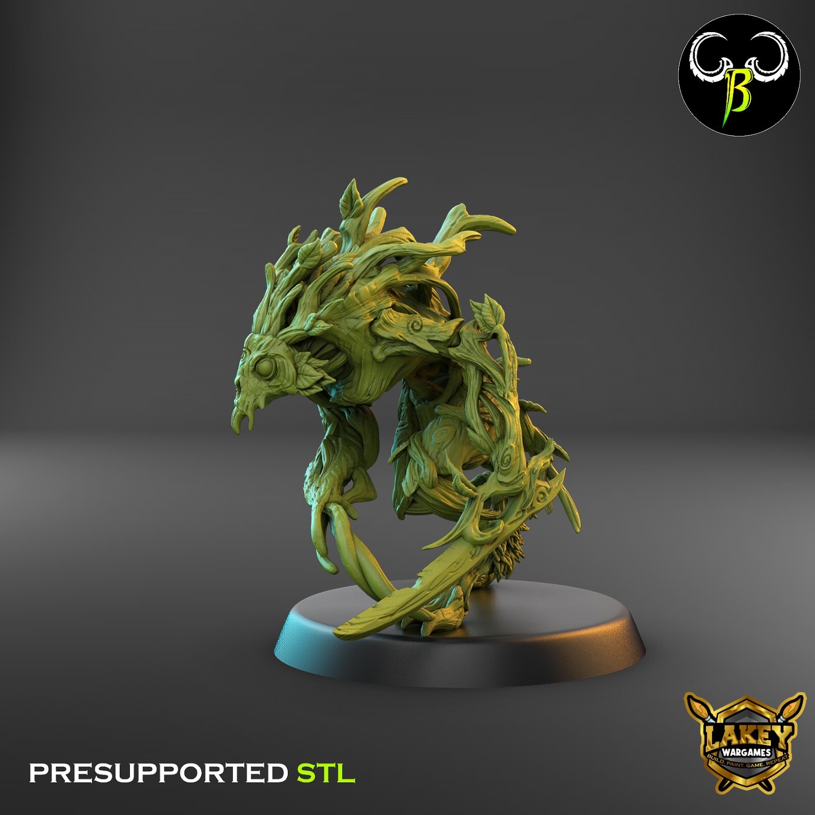 Vine Spirit Sword | Forest Spirit | 3D Printed Miniature | Clay Beast Creation |