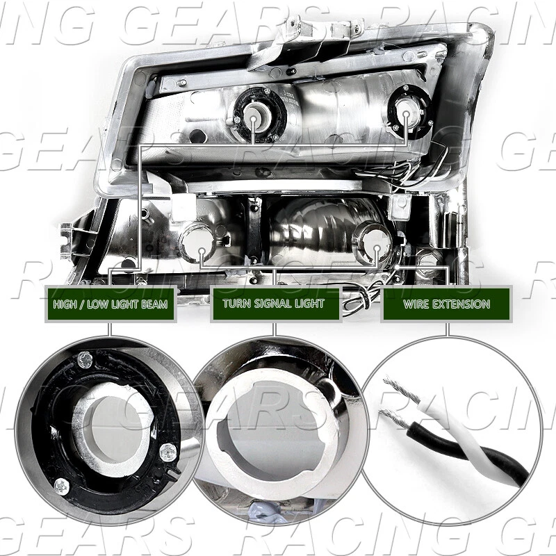 FAROS 4 PIEZAS BARRA LED CROMADOS APTOS 03-07 CHEVY SILVERADO 1500 2500 3500 AVALANCHA Foto 3 de 4