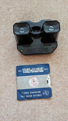 Vintage Sawyer's View-Master 3D Viewer Stereoskop 50er Jahre Bakerlite + 5 Scheiben