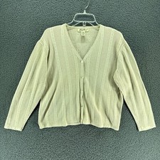Vintage Eddie Bauer Cardigan Sweater Womens Large Made in United Kingdom