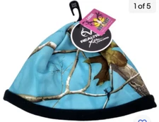 Hot Shot Trophy Gear REALTREE Xtra Blue Fleece Lined Winter Beanie Women's NWT