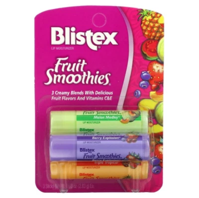 3er-Pack Frucht-Smoothies Blistex feuchtigkeitsspendende Lippenbalsame