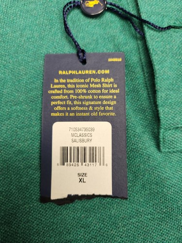 Men's Polo Ralph Lauren CUSTOM Fit Mesh PONY Shirt Short Sleeve Salisbury XL - Picture 2 of 7