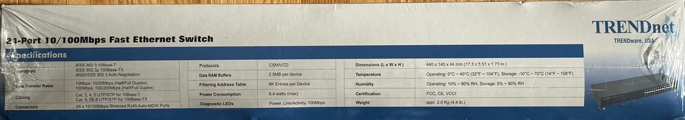 Trendnet Fast Managed Ethernet Switch TE100-S24g - Image 3 of 4