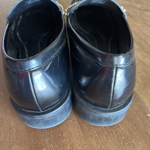Zara Slip on Moccasin Loafer Dress Shoes Black Patent w/Chain Mens 7.5 EUR 40 - Picture 5 of 11