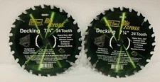 (2) Ivy Classic 7-1/4" x 24 Tooth Carbide Circular Decking Saw Blades