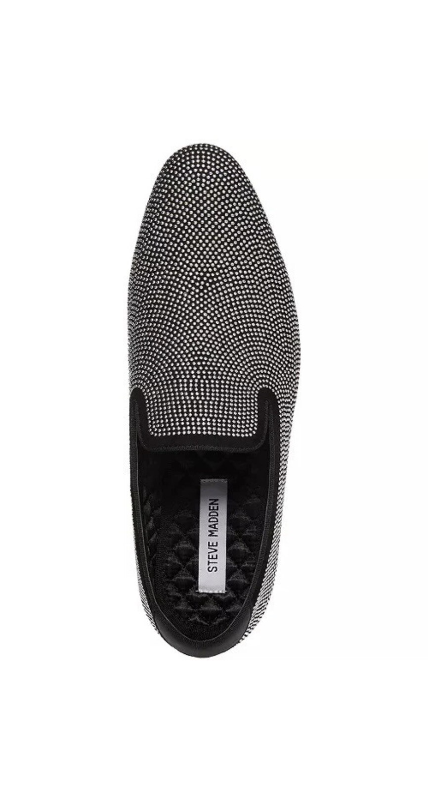 Steve Madden Mezmoryz Mens Stud Smoking Slipper Black / Silver US Size 10