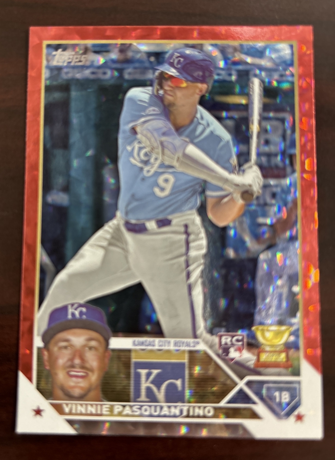 2023 TOPPS VINNIE PASQUANTINO #302 RED FOIL 043/199 ROOKIE! NICE!