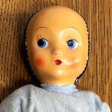 Vintage Celluloid Cloth Doll Girl Blonde 14 Jointed D31