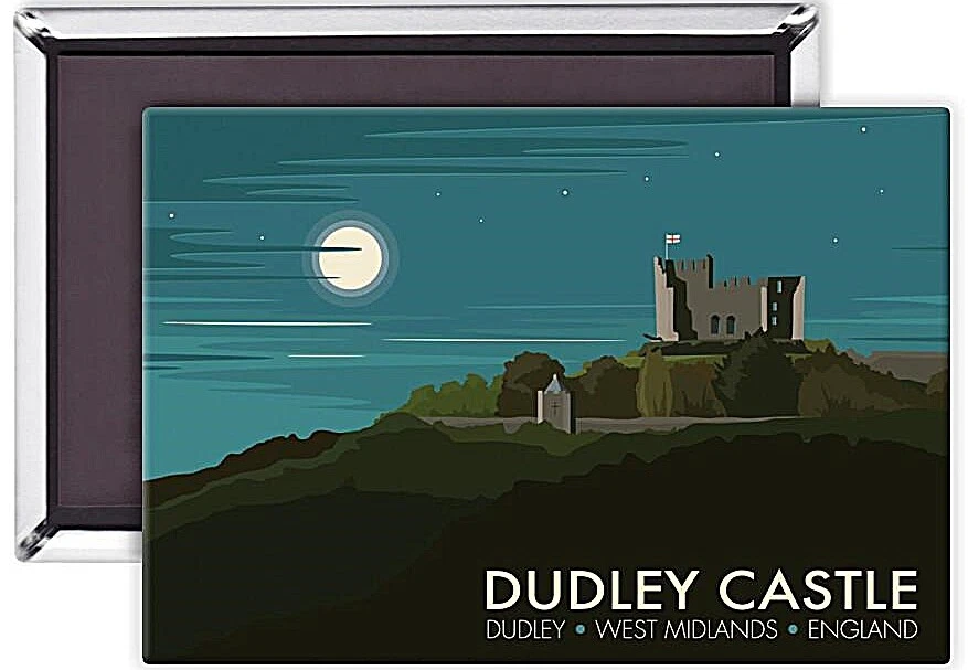 Dudley Castle steel fridge magnet