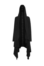PUNKRAVE GOTHIC WITCH CULT BLACK KNITTED ASYMMETRICAL HOODIE COAT JACKET Y-751